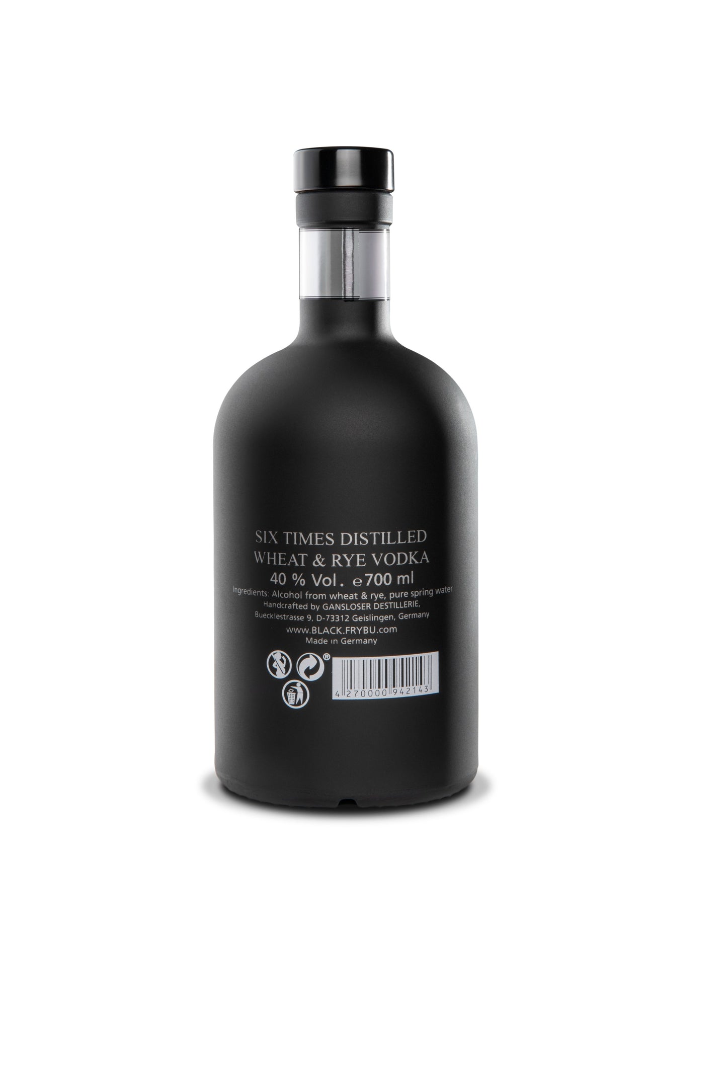 Gansloser Black Vodka 700ml 40% ABV